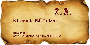 Kliment Márton névjegykártya