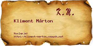 Kliment Márton névjegykártya