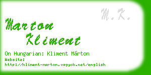 marton kliment business card